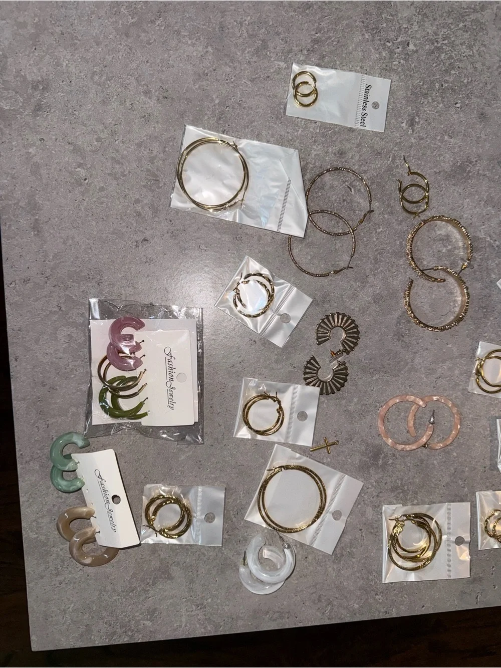 Gold Hoop Earrings Set BUNDLE - Women Jewelry